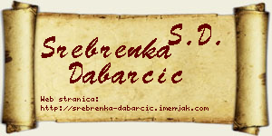 Srebrenka Dabarčić vizit kartica